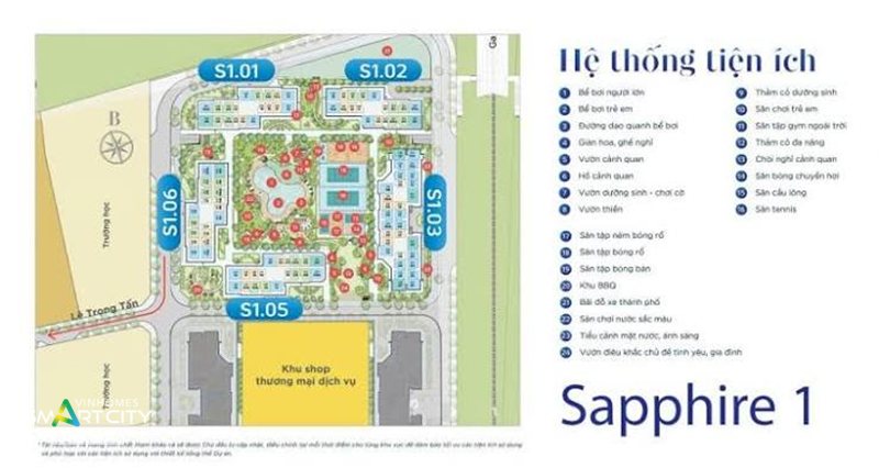 Tòa Sapphire S1.08 - Vị trí thực tế của tòa nhà